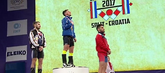 Mirco Scarantino sul podio dei Campionati europei 2017