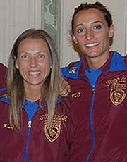 Le fiorettiste delle Fiamme oro, Valentina Vezzalli ed Elisa Di Francisca, campionesse del mondo a squadre 2009