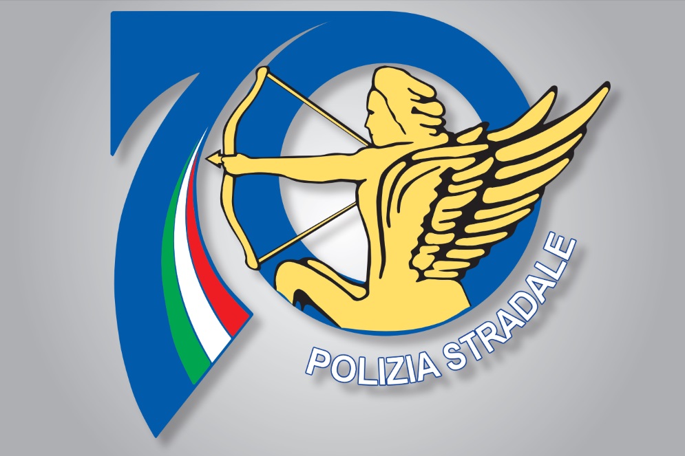 Il logo per il 70° anniversario della Polizia stradale
