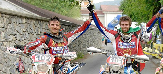 I piloti delle Fiamme oro Simone Albergoni e Thomas Oldrati