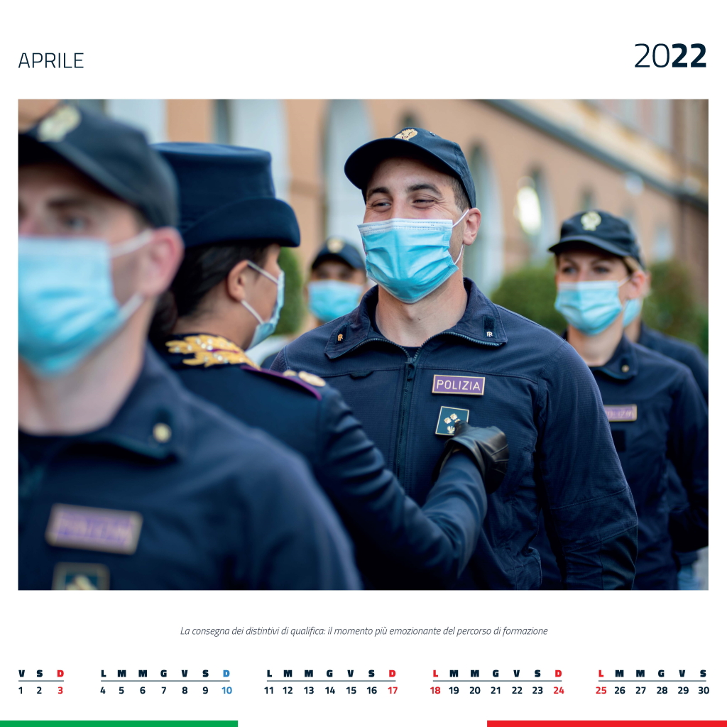 Il calendario della Polizia di Stato 2022 aprile