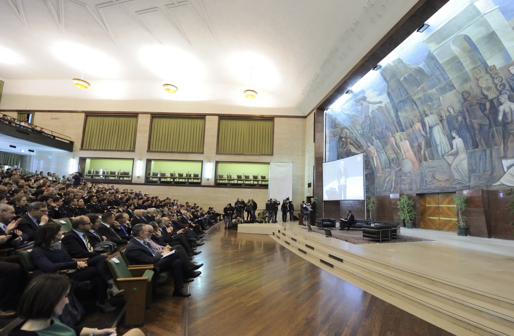 L'aula magna della Sapienza università di Roma durante il convegno