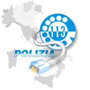 Logo 113, scritta Polizia, immagine dell'Italia
