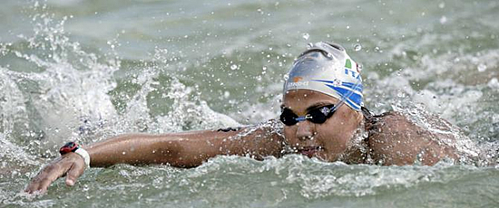 Martina Grimaldi delle Fiamme oro nuoto gran fondo
