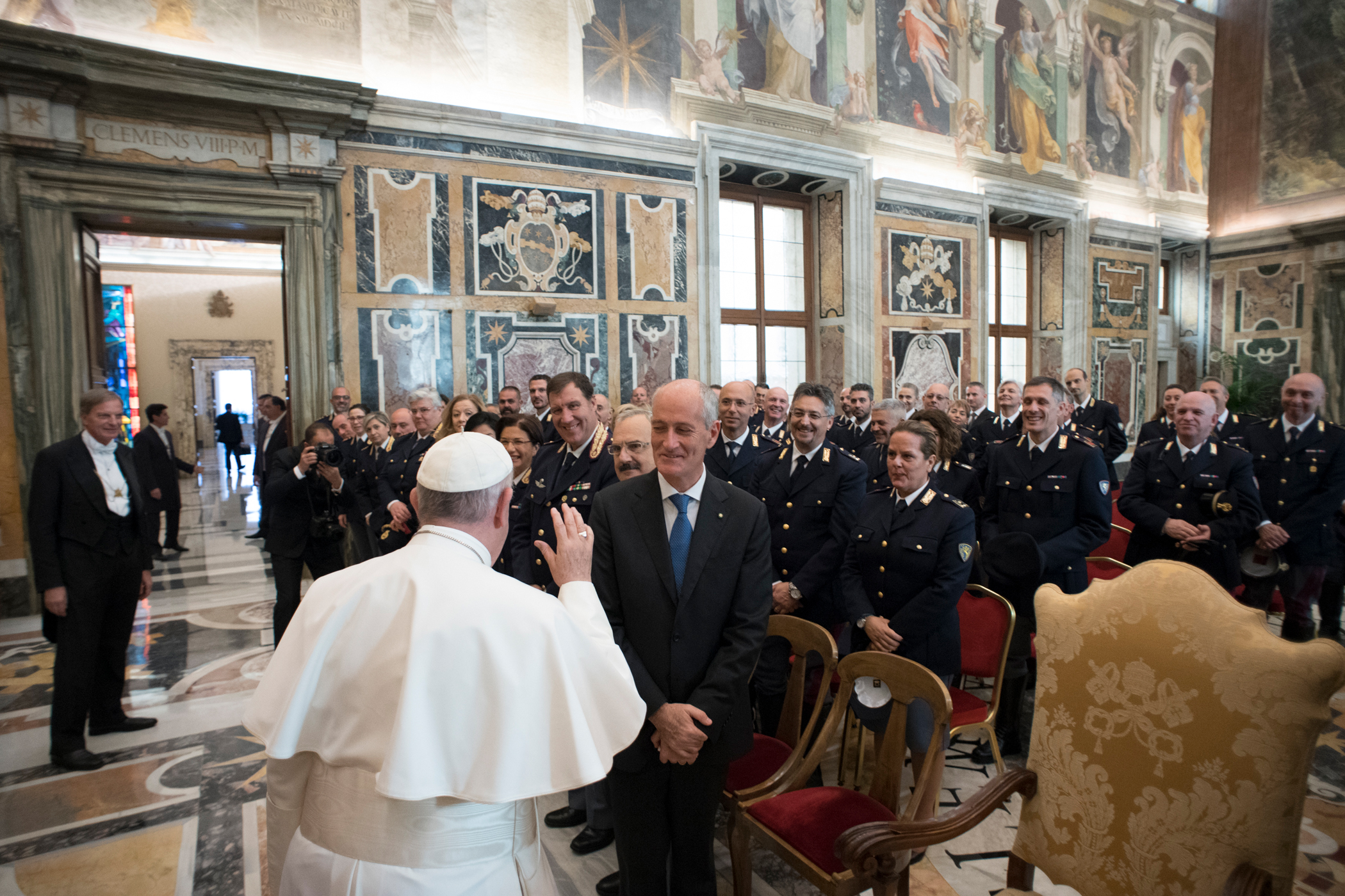 La Polizia stradale e la Polizia ferroviaria in udienza da Papa Francesco