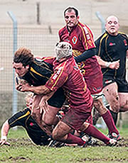 Le Fiamme oro rugby in azione