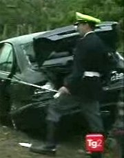 fermo immagine tratto dal tg2 riguardante l'incidente stradale