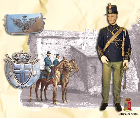 Brigadiere in gran montura Corpo delle Guardie di Pubblica Sicurezza a cavallo per le province siciliane - 1877