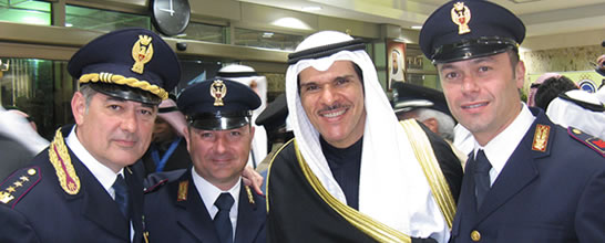 Francesco Montini, D'Aniello e Di Spigno con lo sceicco Salman Al- Humoud Al-Sabah