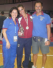 Emanuela D'AlÃ² con i tecnici delle Fiamme oro Cinzia Colaiacomo e Cristian Verrecchia