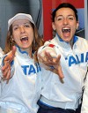 Valentina Vezzali ed Elisa Di Francisca sul podio della coppa del mondo