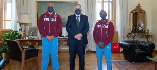 il capo della Polizia incontra Ayomide Folorunso e Marcell Jacobs