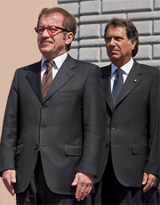Il ministro dell'Interno Maroni e il capo della Polizia Manganelli