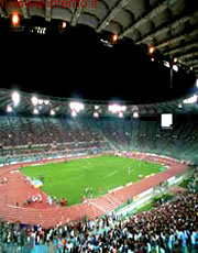 Stadio durante una partita di calcio