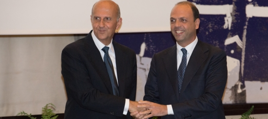 Il ministro dell'interno Alfano e il capo della polizia Pansa