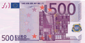 Fronte di una banconota da 500 euro