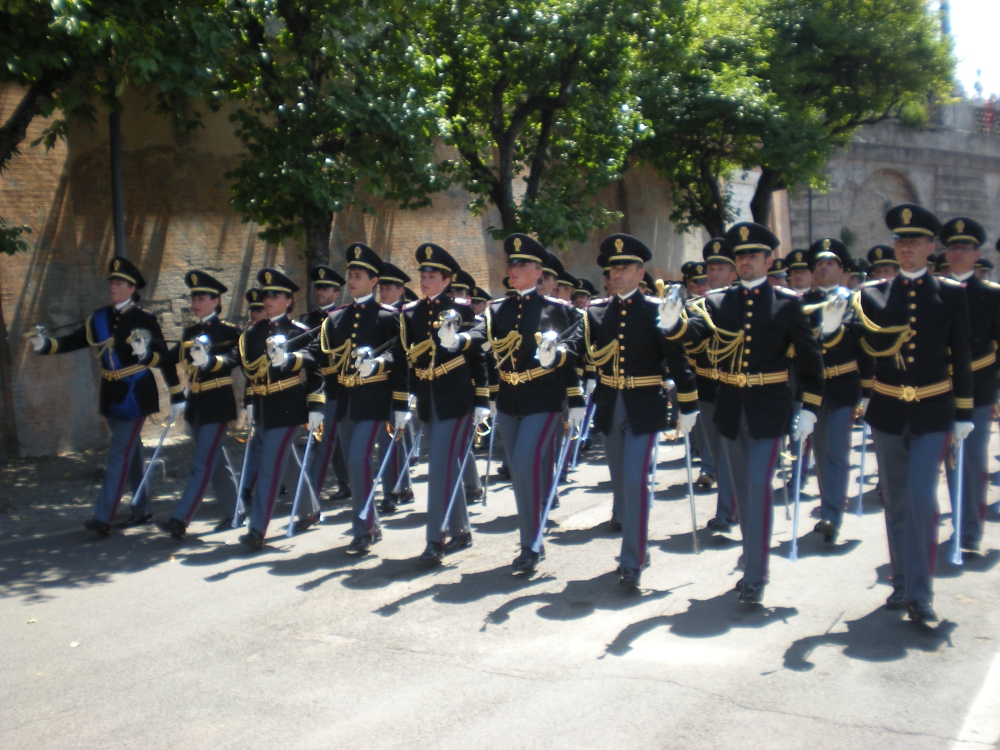 La cerimonia del 160° anniversario della fondazione della Polizia a Piazza del Popolo a Roma