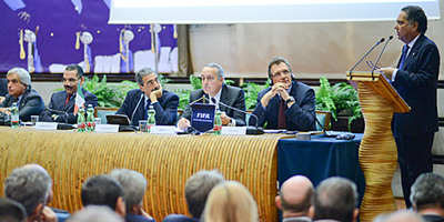 Il capo della Polizia Antonio Manganelli durante la conferenza Interpol