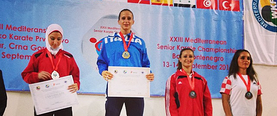 Sara Battaglia sul podio dei campionati del Mediterraneo
