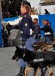 Una donna poliziotto con il cane