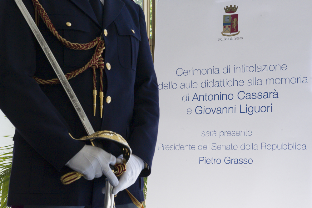 La cerimonia di intitolazione di due aule ai caduti Antonino Cassarà e Giovanni Liguori.