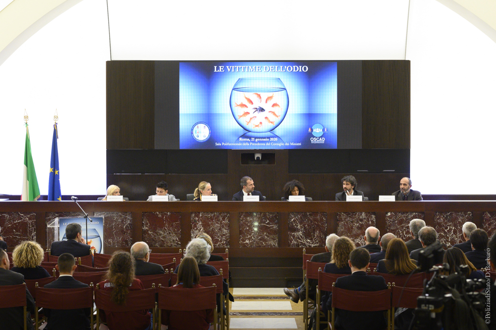 Il convegno sul tema delle discriminazioni dal titolo “Le vittime dell’odio” che si è tenuto a Roma presso la Sala polifunzionale della Presidenza del Consiglio dei ministri