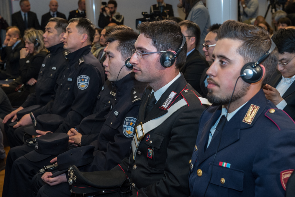 Le rappresentanze delle forze di polizia presenti alla cerimonia