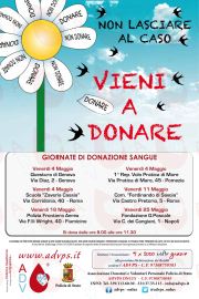 locandina donazioni di sangue per maggio 2012