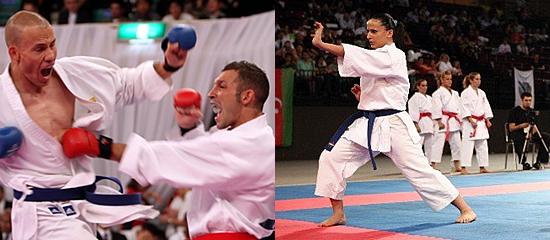 Immagini di karate relative a kumite e kata