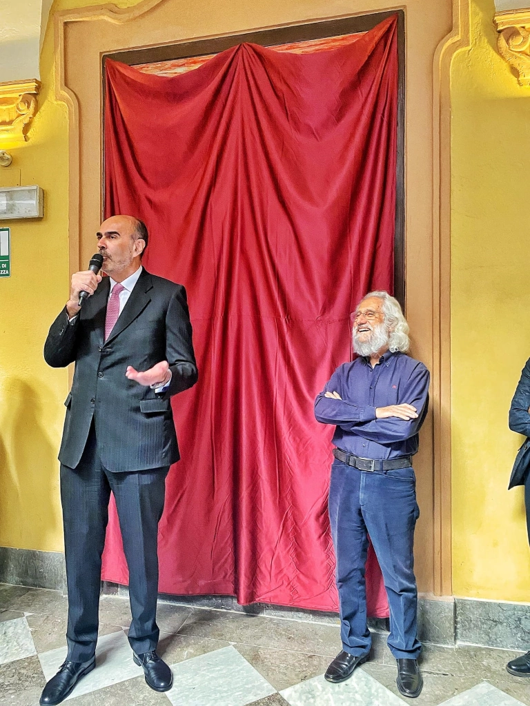 Inaugurazione scultura in questura a Palermo in ricordo delle stragi di mafia