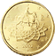 Retro di una moneta da 50 centesimi di euro