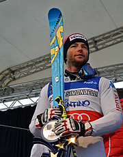 Lo sciatore delle Fiamme oro Davide Simoncelli