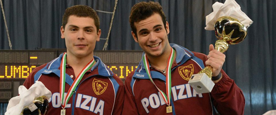 Gli atleti delle Fiamme oro Luca Curatoli e Leonardo Affede