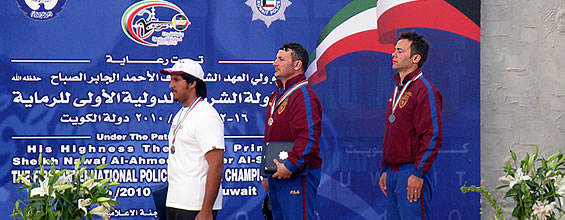 I tiratori delle Fiamme oro Francesco D'Aniello e Daniele Di Spigno sul podio dei campionati del mondo per le polizie