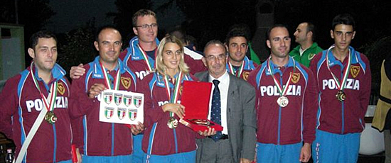 La squadra delle Fiamme oro tiroa volo campione d'Italia