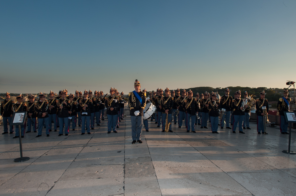 La Banda della Polizia di Stato durante l'esibizione a Castel Sant'Angelo