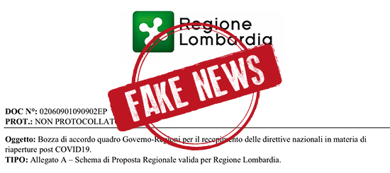 Fake news regione Lombardia