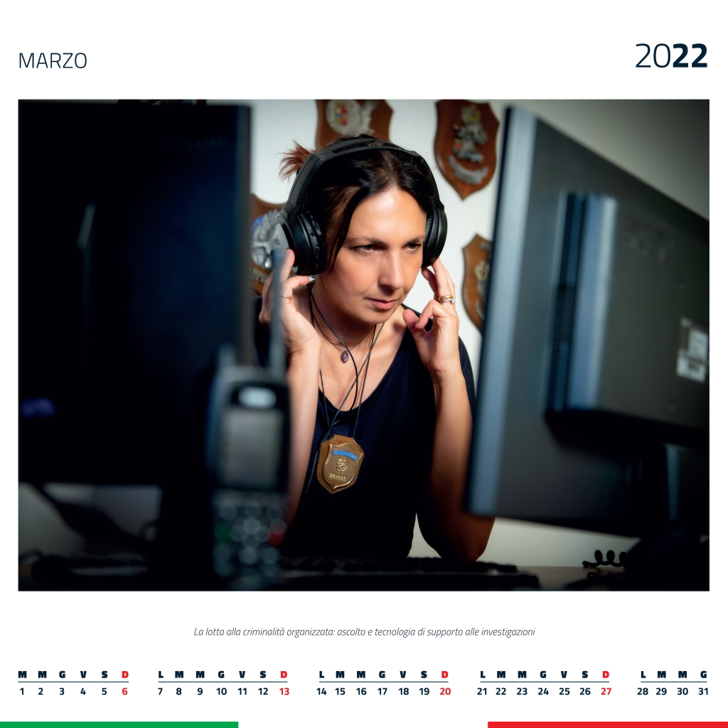 Il calendario della Polizia di Stato 2022 marzo