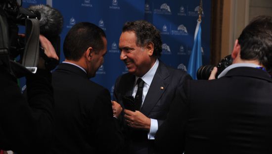 Noble e Manganelli alla conferenza stampa della 81^ assemblea interpol a Roma