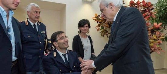 Nicola Barbato insieme al presidente Sergio Mattarella