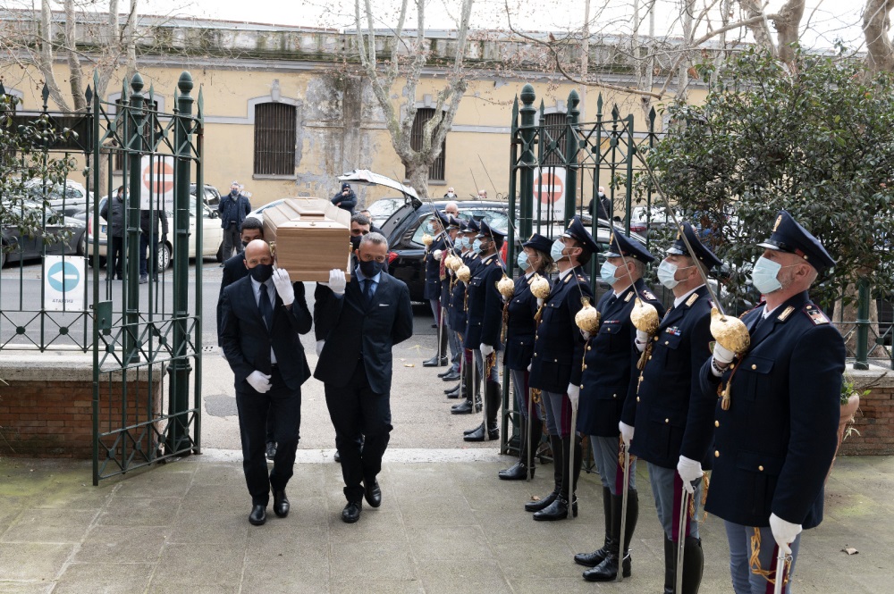 I funerali del prefetto Ansoino Andreassi nella Basilica di Santa Croce in via Guido Reni a Roma