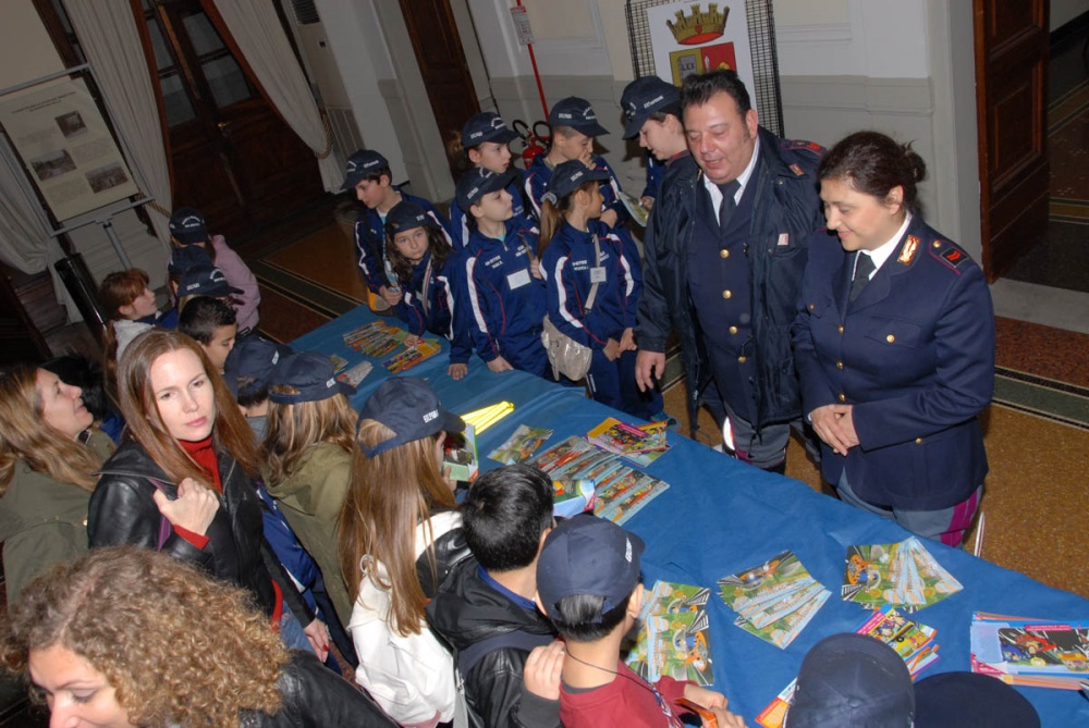 Un momento di educazione stradale con i colleghi della sezione della Polizia stradale di Genova