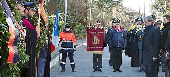 Il vice capo vicario della Polizia Alessandro Marangoni durante la cerimonia di commemorazione