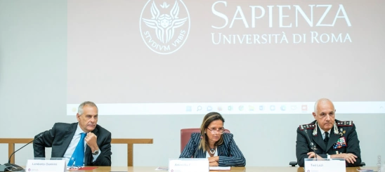 Il tavolo di presidenza del seminario alla sapienza Università di Roma