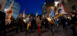 Spettacolo in costume a Ferrara in occasione delle celebrazioni per San Michele Arcangelo patrono della Polizia di Stato 