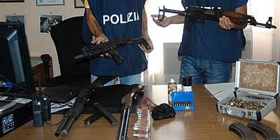Armi sequestrate dalla polizia