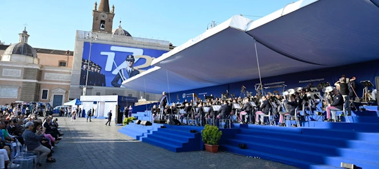 Il concerto della Banda musicale a piazza del Popolo