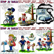 Alcune vignette che illustrano i consigli della Polizia di Stato