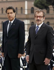 Il ministro dell'Interno Maroni e il capo della Polizia Manganelli