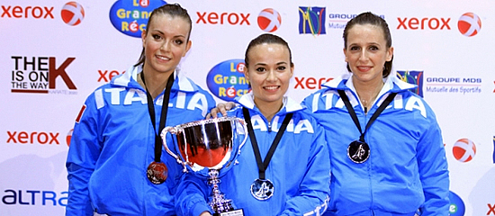 Michela Pezzetti, Viviana Bottaro e Sara Battaglia sul podio degli europei 2014